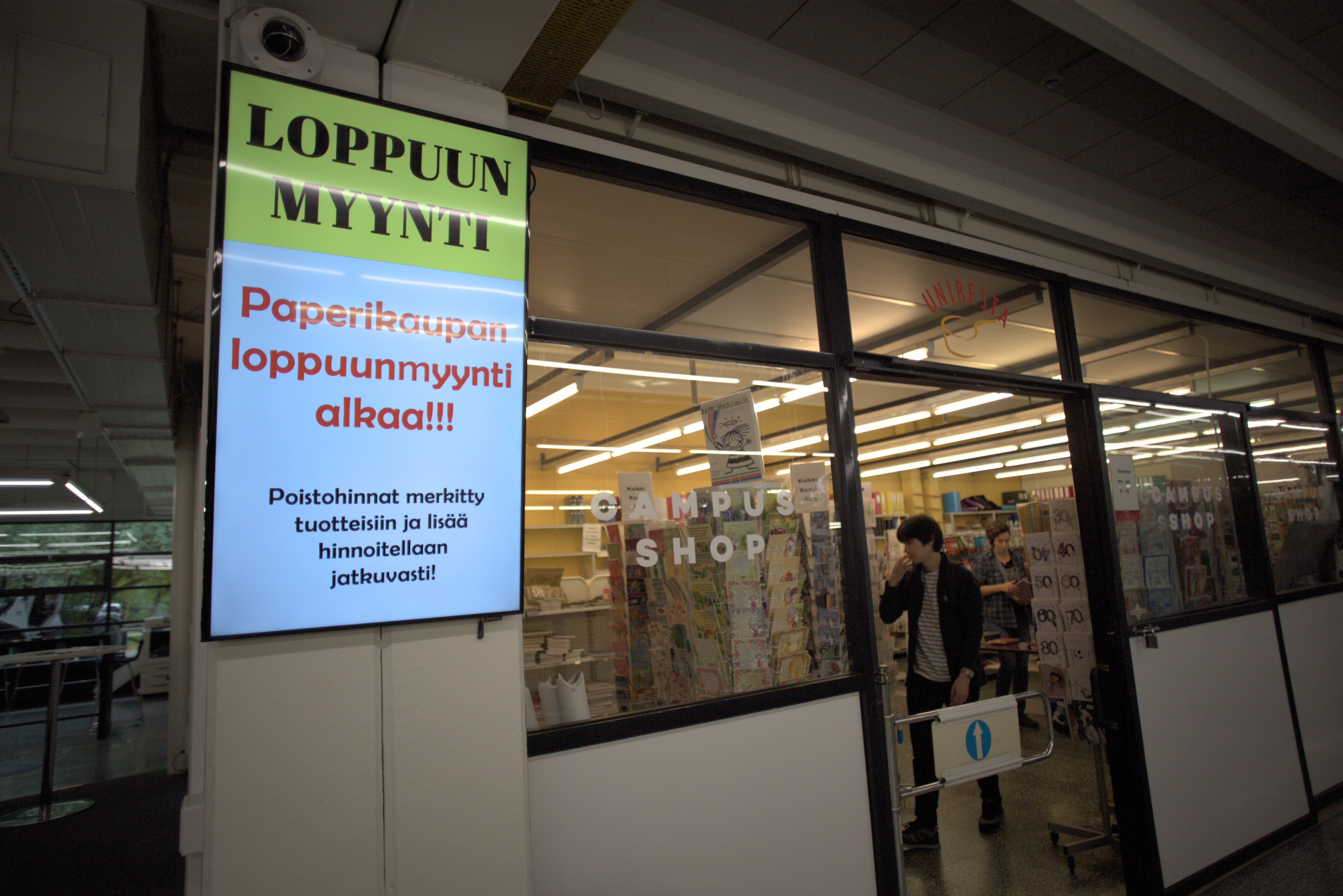 Campus Shop lopettaa toimintansa, luentotarvikkeita tulossa myyntiin Juveneksen Hubiin