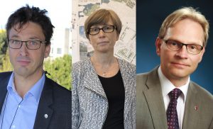Jouko Niinimäki, Helka-Liisa Hentilä ja Seppo Parkkila. Niinimäen ja Hentilän kuvat lehden arkistosta, Parkkilan kuva hänen kotialbumistaan.
